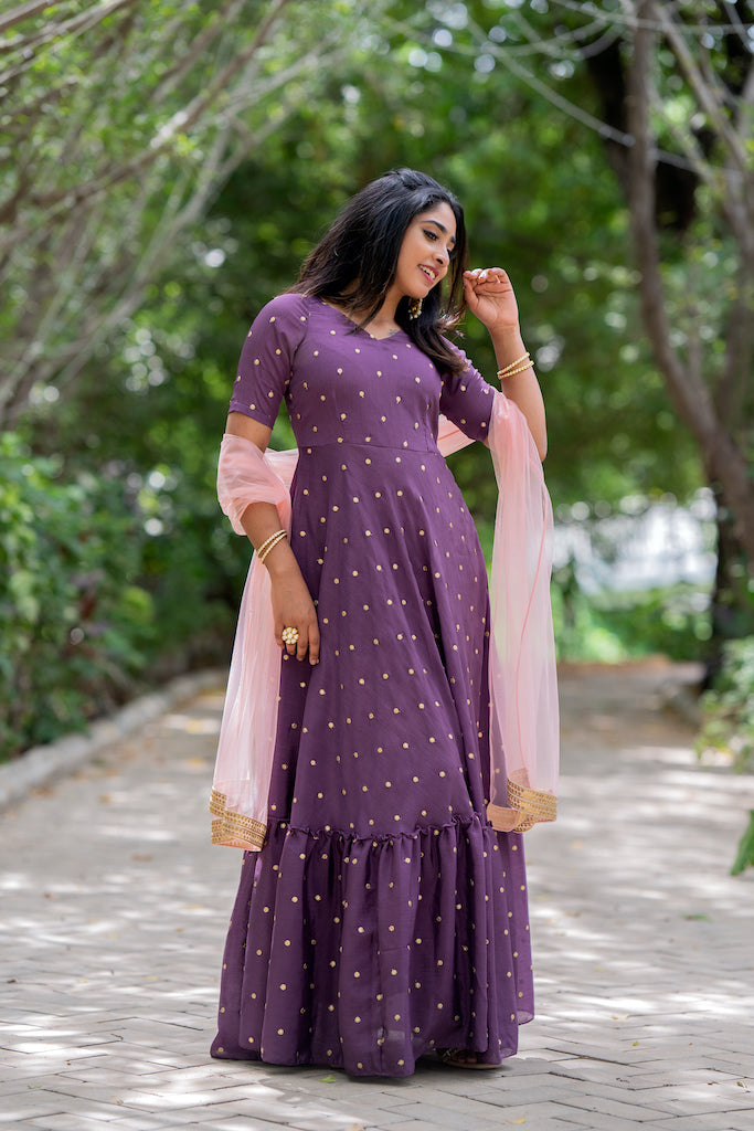 EXP - Aarna - Plum Violet(Without Dupatta)