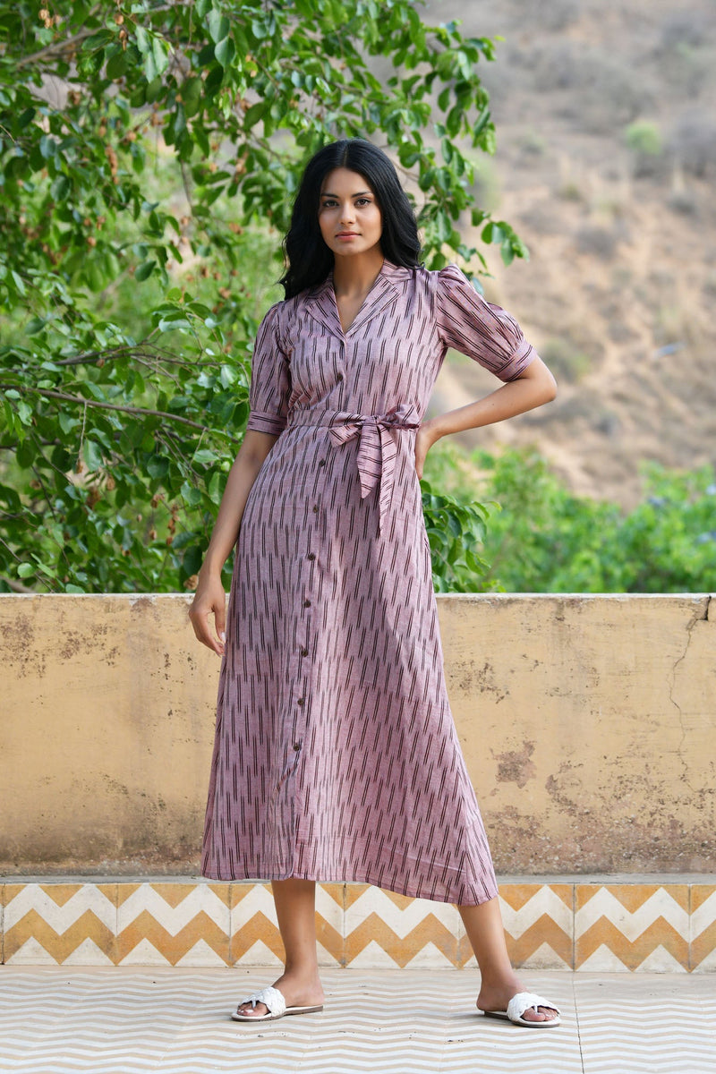 EXP - Collared Ikat Dress (XL , XXL AVAILABLE)