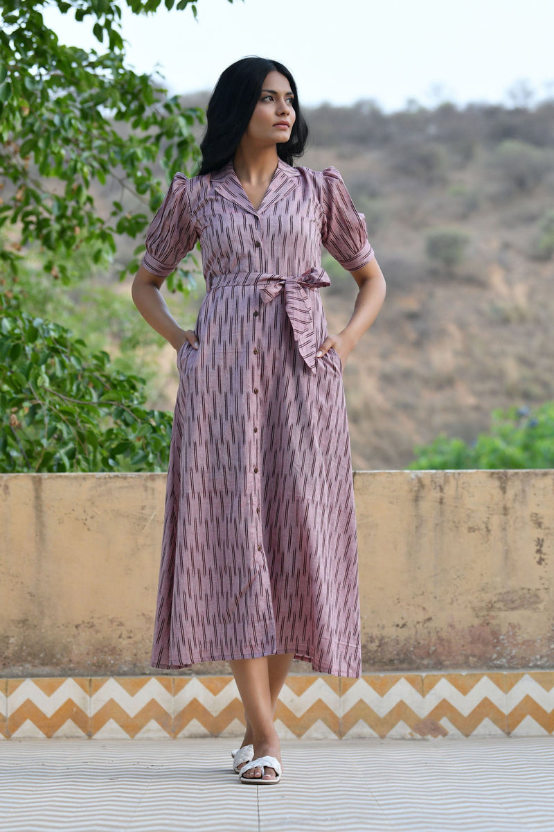 EXP - Collared Ikat Dress (XL , XXL AVAILABLE)
