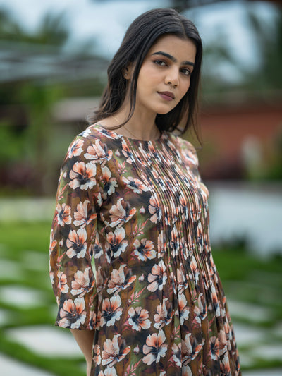 Amber Floral Mulmul Dress