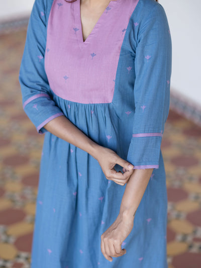 Blueberry Blush Handloom A-Line Kurta