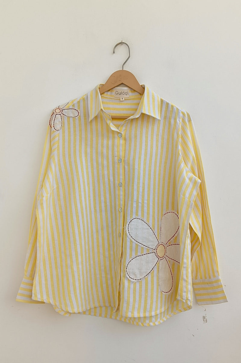 Seersucker Daisy Stripe Shirt