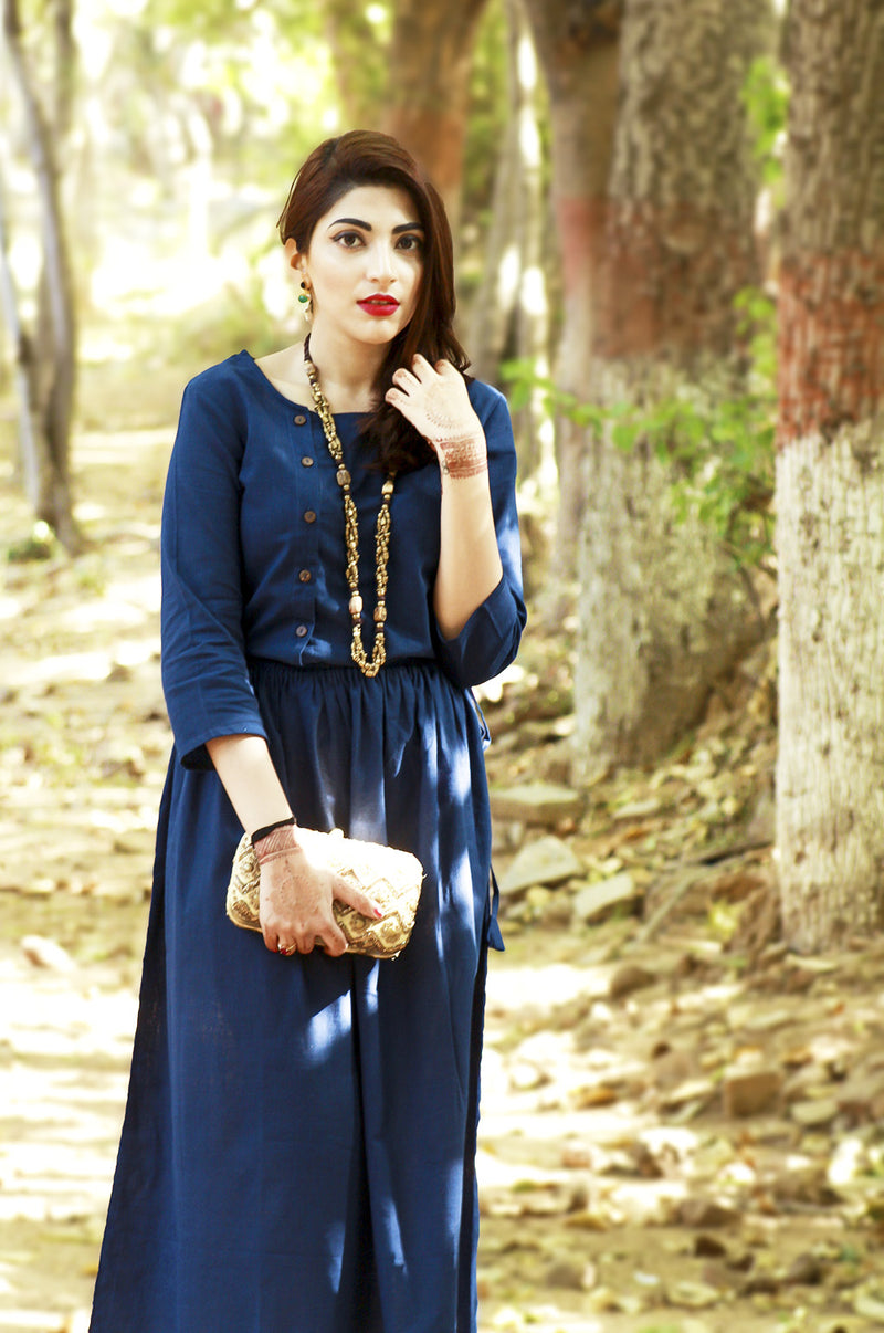 Classic Cotton Midi - Indigo