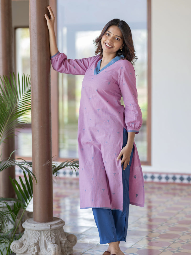 Lavender Mist Handloom Kurta