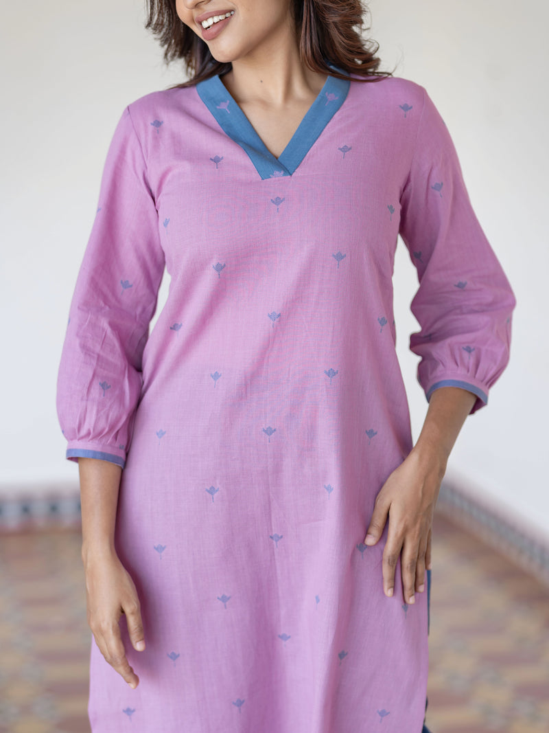 Lavender Mist Handloom Kurta