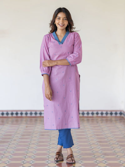 Lavender Mist Handloom Kurta
