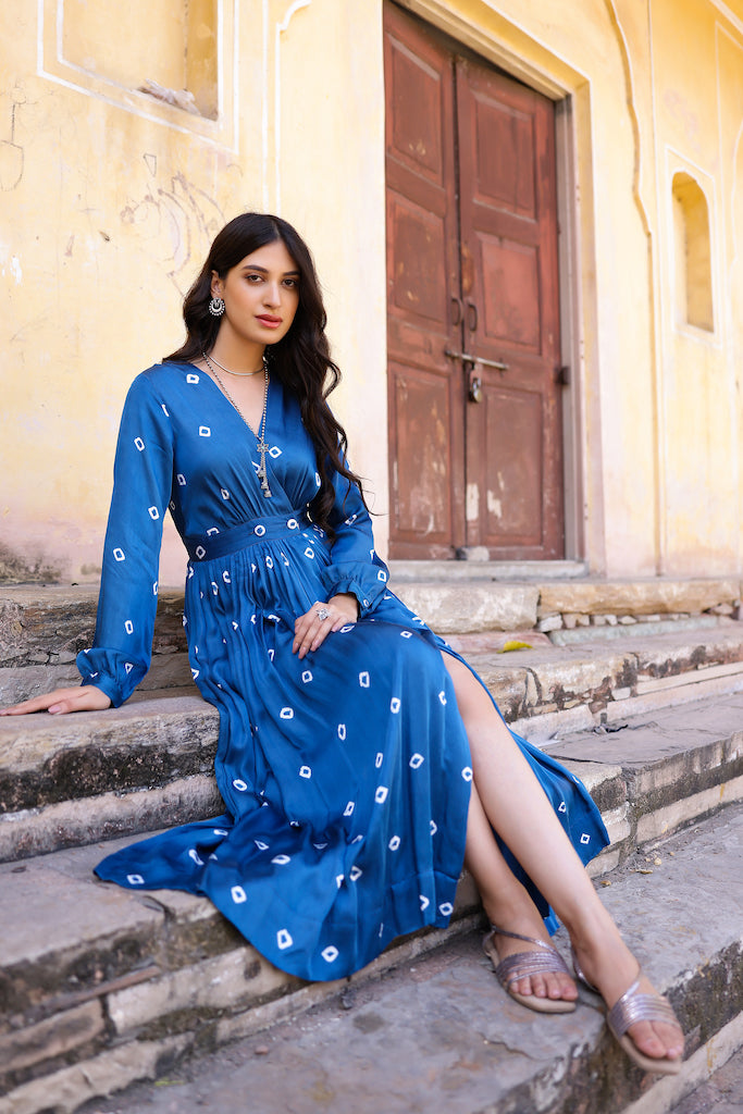 Bandhani maxi dress best sale