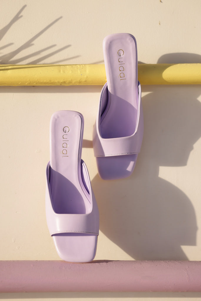 Lilac Square Toe Heel