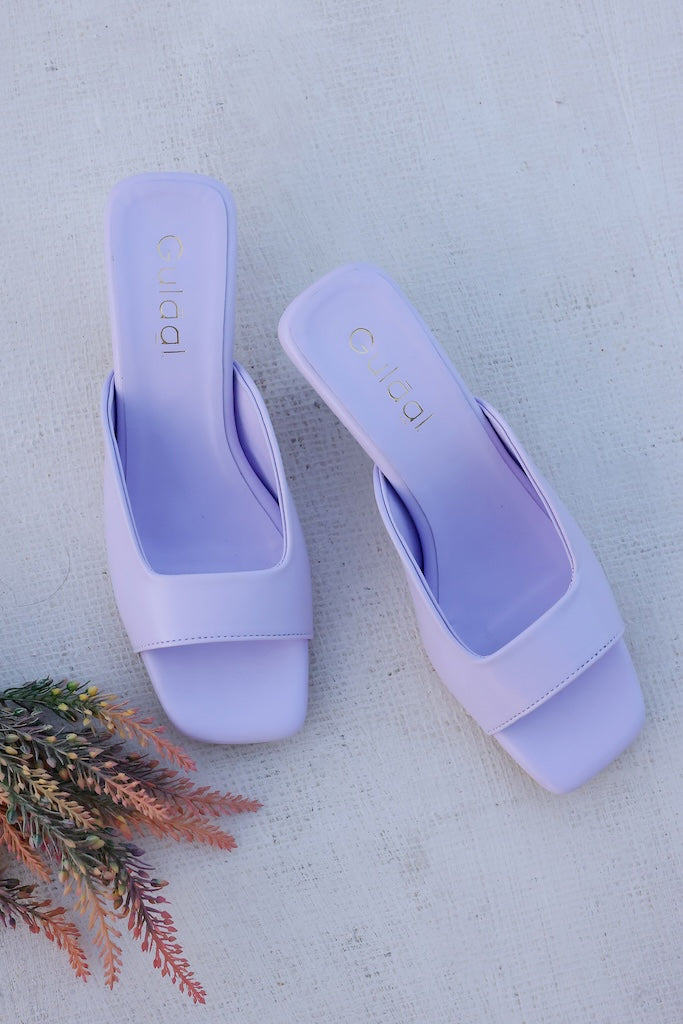 Lilac Square Toe Heel