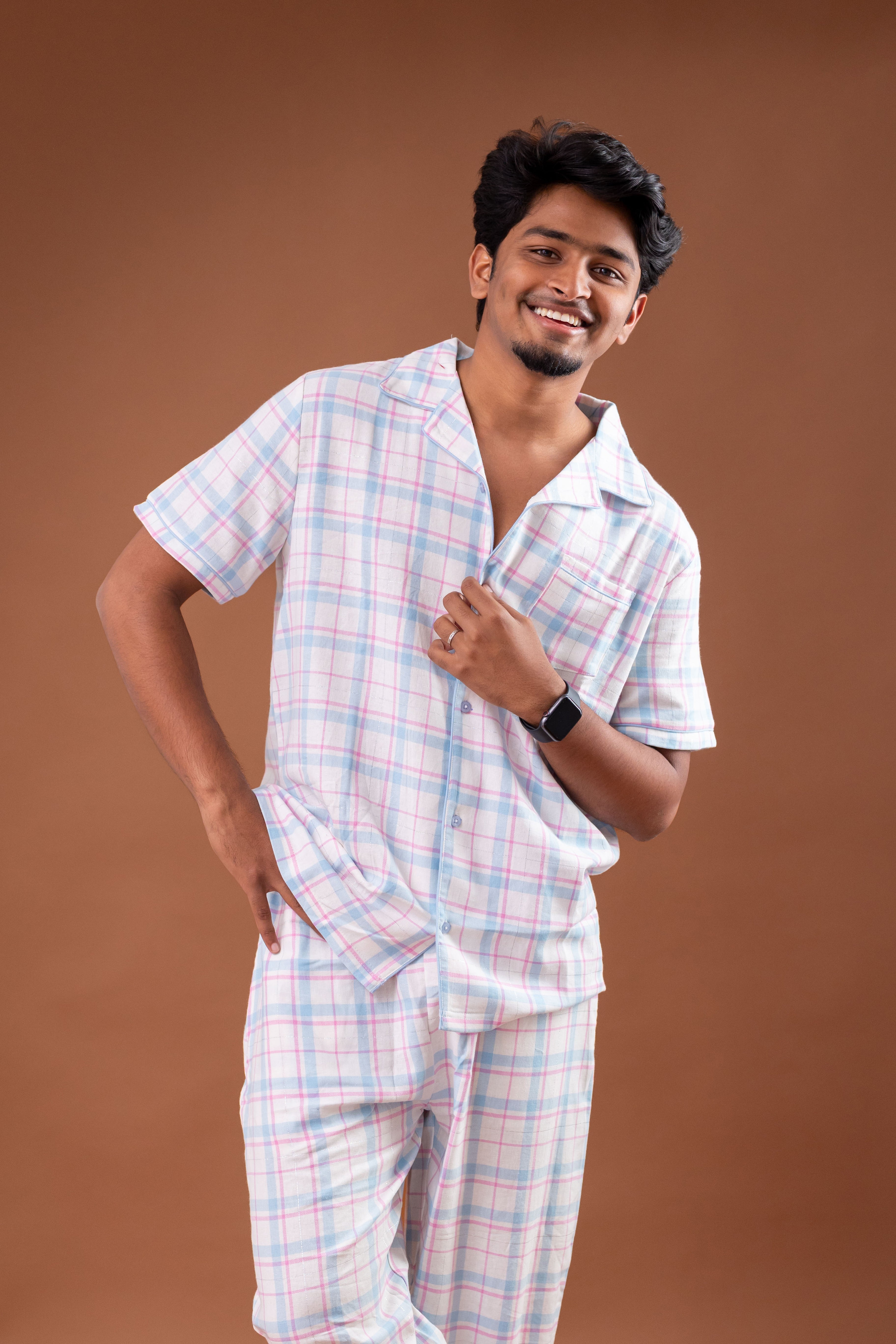 Blush Check Men’s Pyjamas – Tamara
