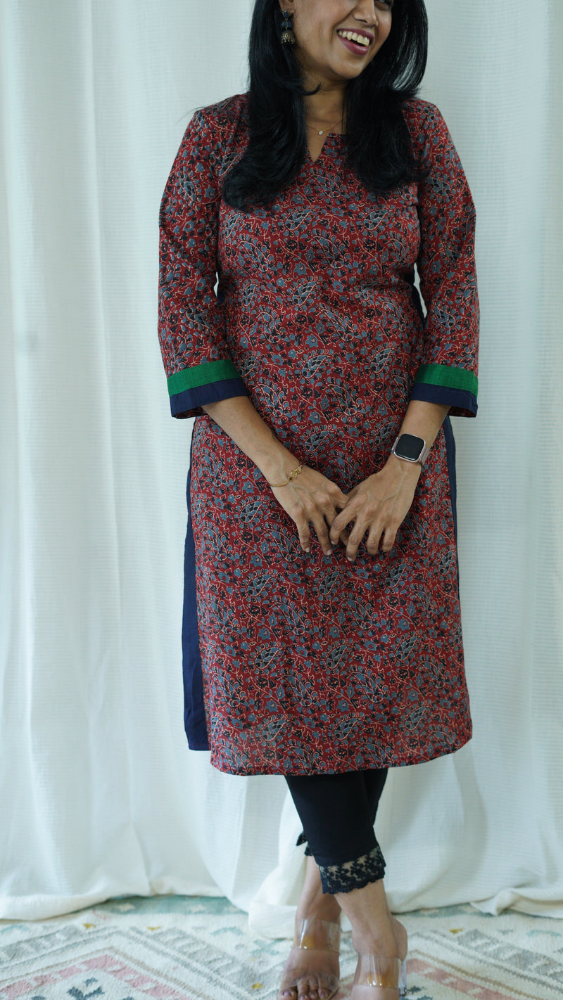 Ikshita Maroon Ajrakh Kurti