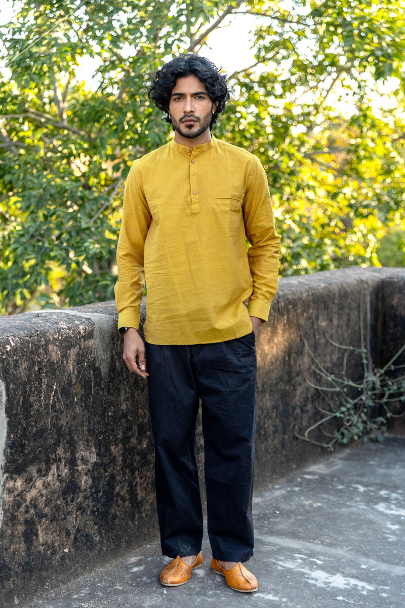 Olive Cotton Short Kurta