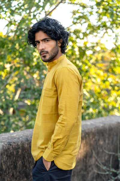 Olive Cotton Short Kurta