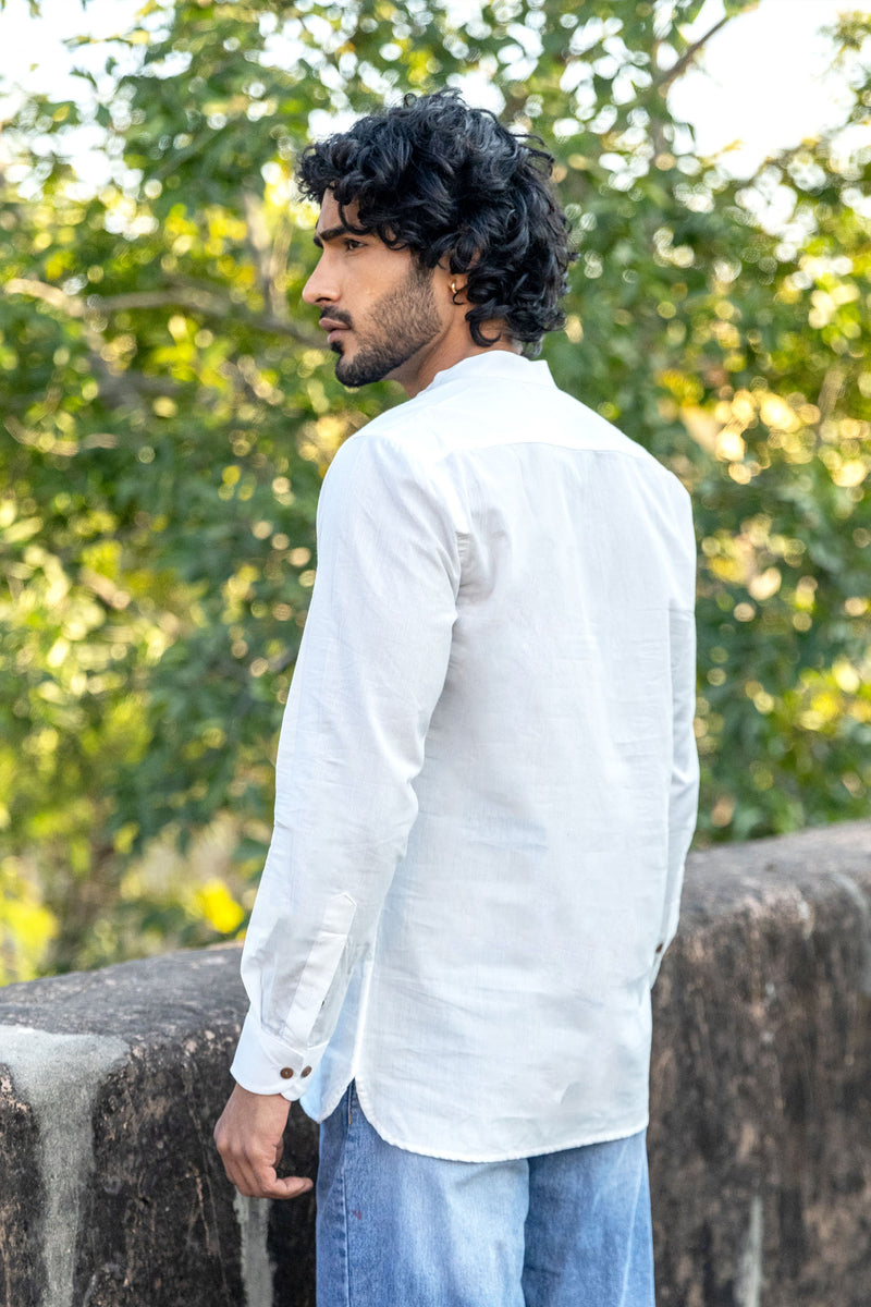 White Cotton Short Kurta