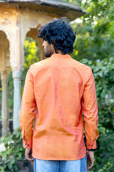 Orange Cotton Short Kurta