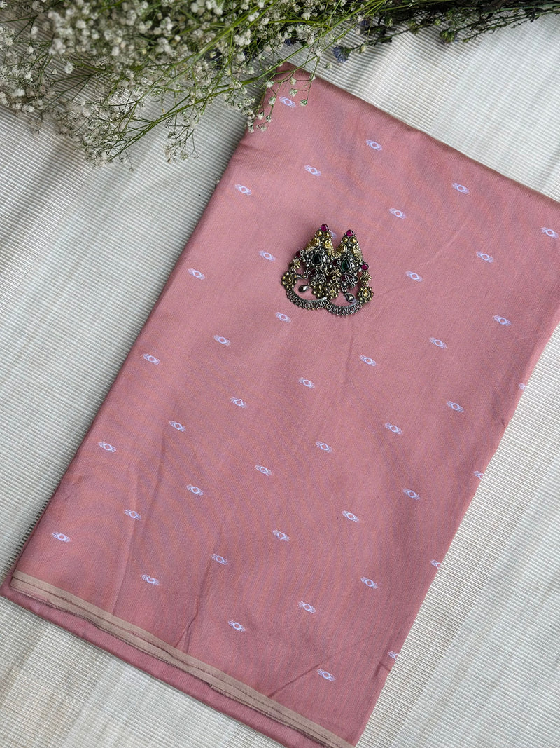 Meenakshi Rose Silk Suit - Unstitched