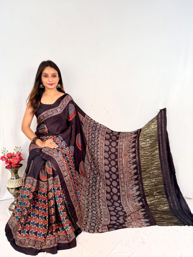 Ajrakh Modal Saree 012