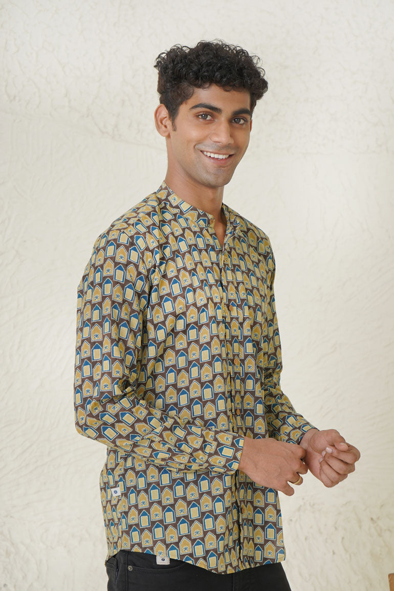 Brown Jharonka Full Sleeve Shirt