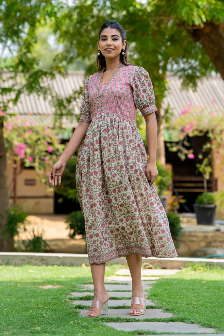 Afreen Buti Floral Nyra Cut Dress