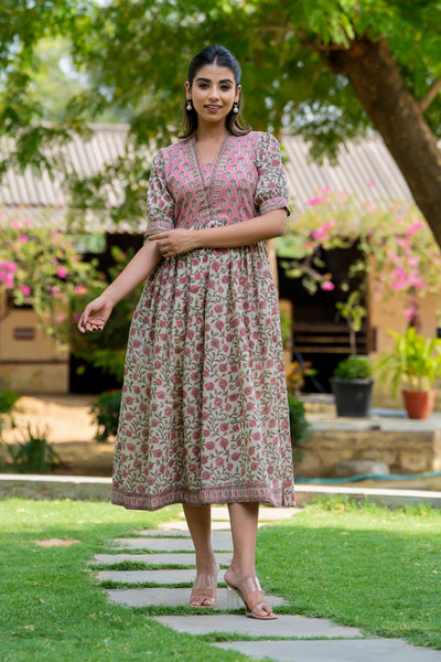 Afreen Buti Floral Nyra Cut Dress