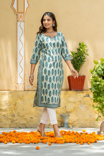 Teal Mughal Stripe