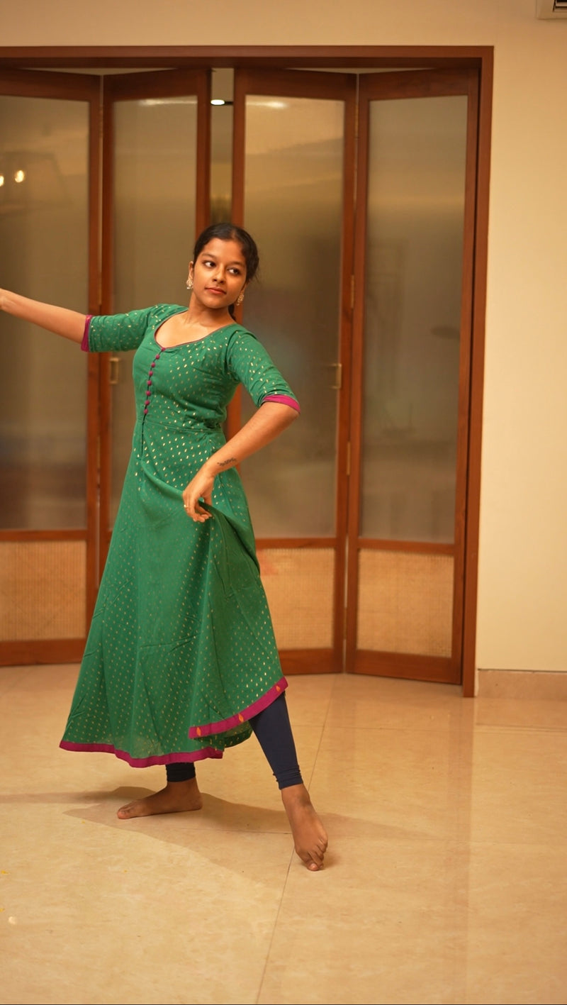 Mrida Green Fit & Flare Maxi Dress