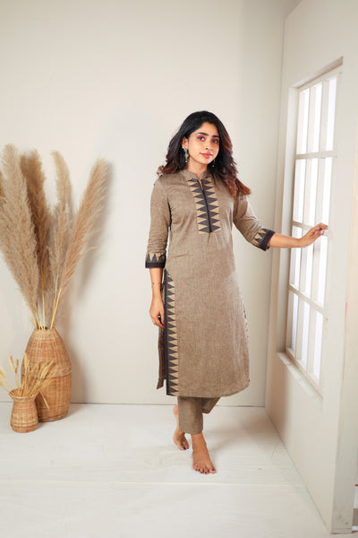 Rithi Grey & Black Kurti Set