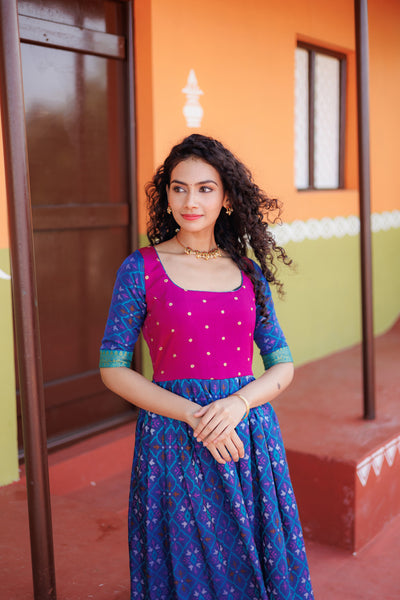 Bhumika Blue Pochampally Dress