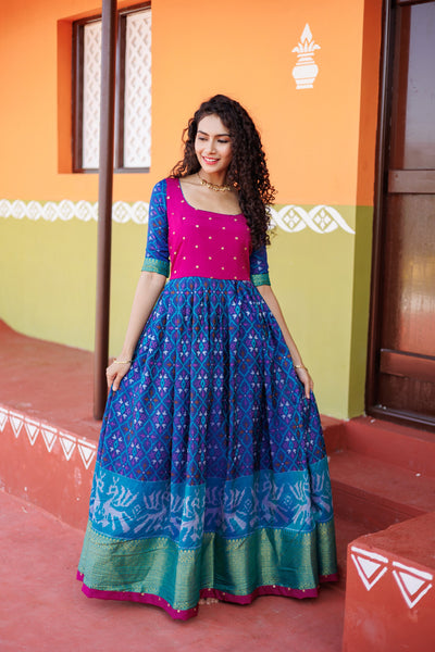 EXP - Bhumika Blue Pochampally Dress