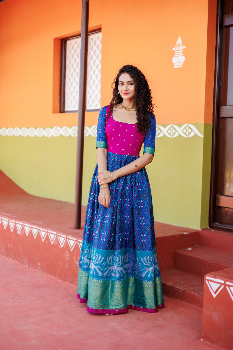 EXP - Bhumika Blue Pochampally Dress