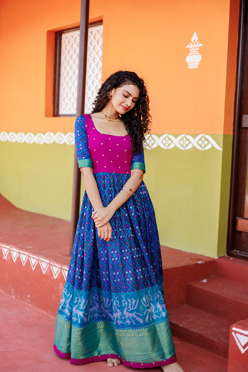 EXP - Bhumika Blue Pochampally Dress