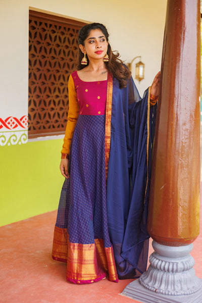 Inbha Blue with Magenta Dress