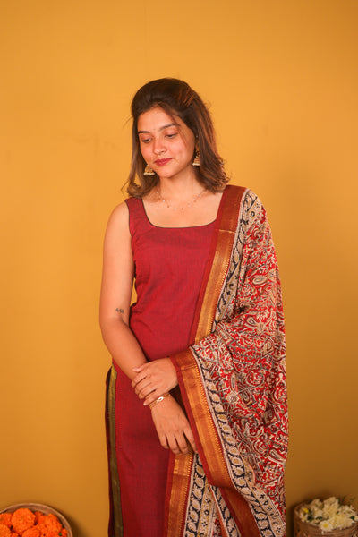 EXP - Anu Maroon Kurti Set