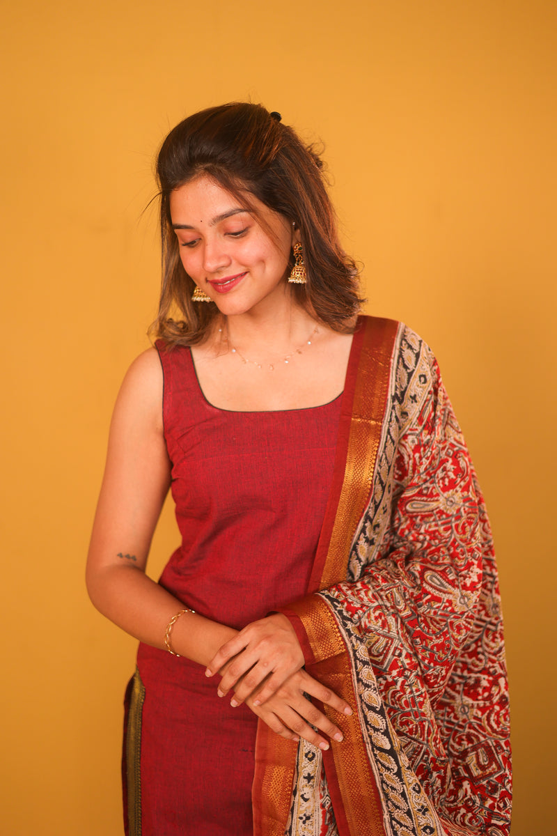 EXP - Anu Maroon Kurti Set