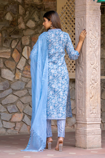 Pastel Blue Persian Kurta Set