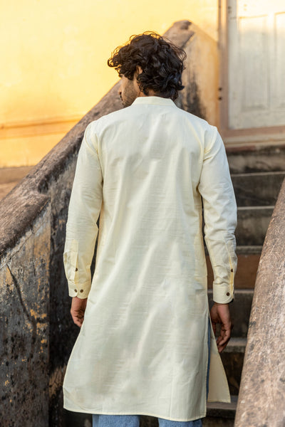 Off white Cotton Long Kurta