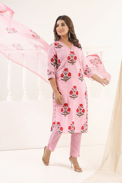 Red Poppy Mughal Kurta Set
