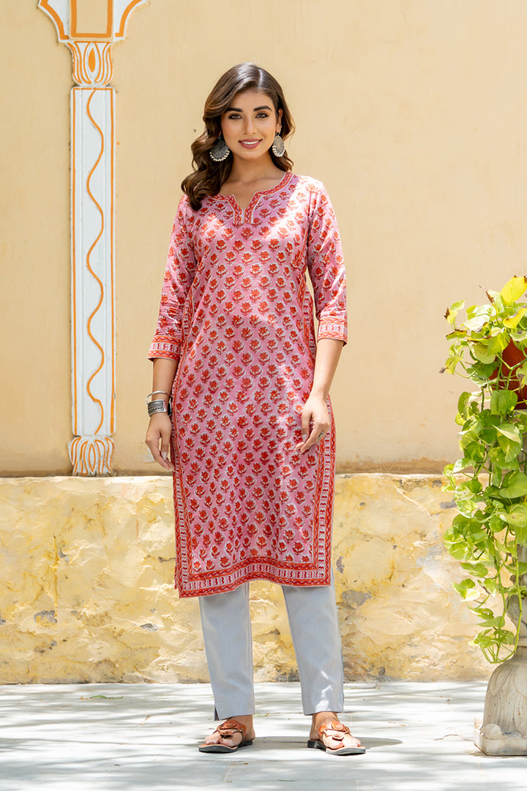 Pink Orange Buti kurti