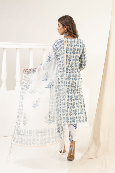Grey Mughal Baagh Kurta Set