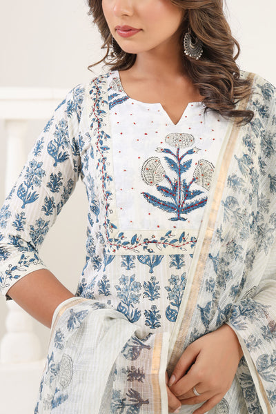Grey Mughal Baagh Kurta Set