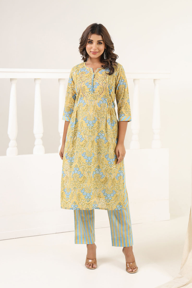 Lime Gulbag Kurta Set