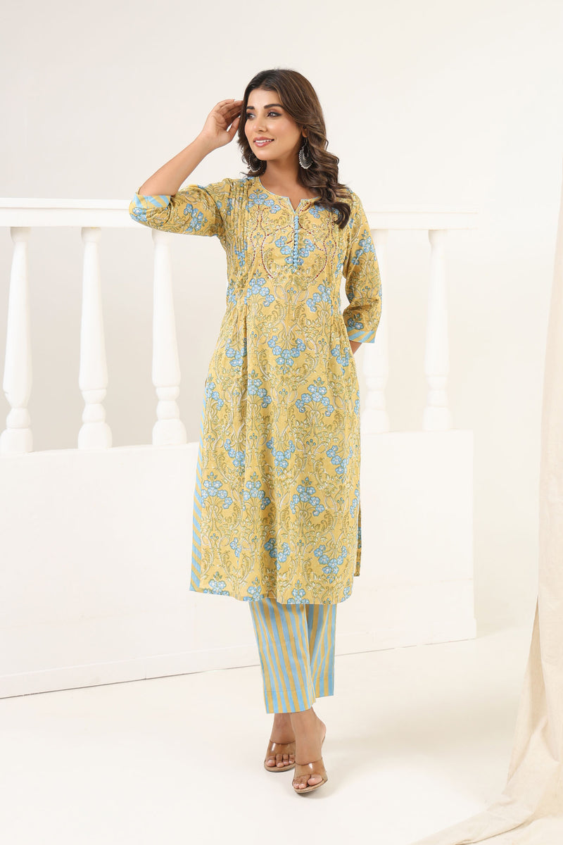 Lime Gulbag Kurta Set