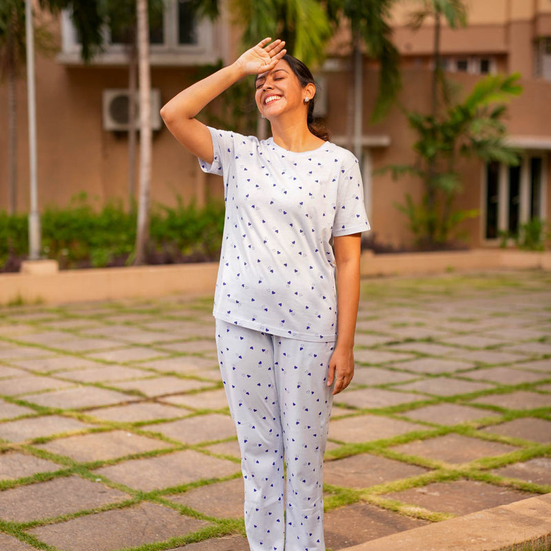 BLUE LOVE CO-ORD TEEJAMAS