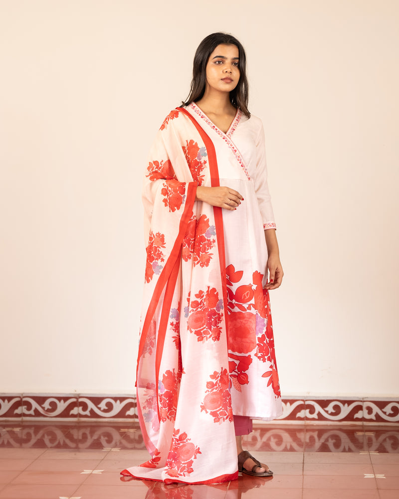 Printed Kali Kurta & Dupatta