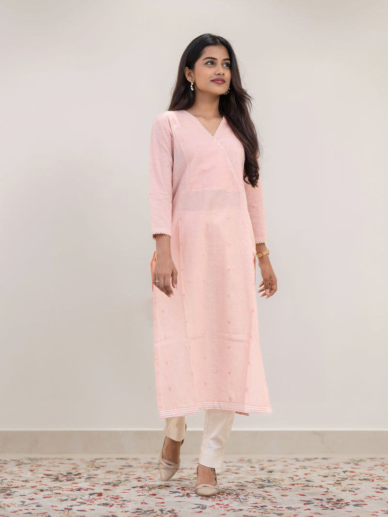 Peach Petal Handloom Kurta