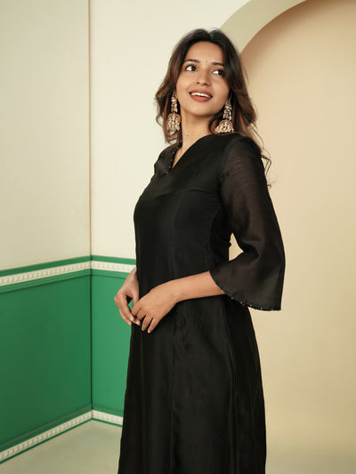 Black Pearl Chanderi Harmony Kurta