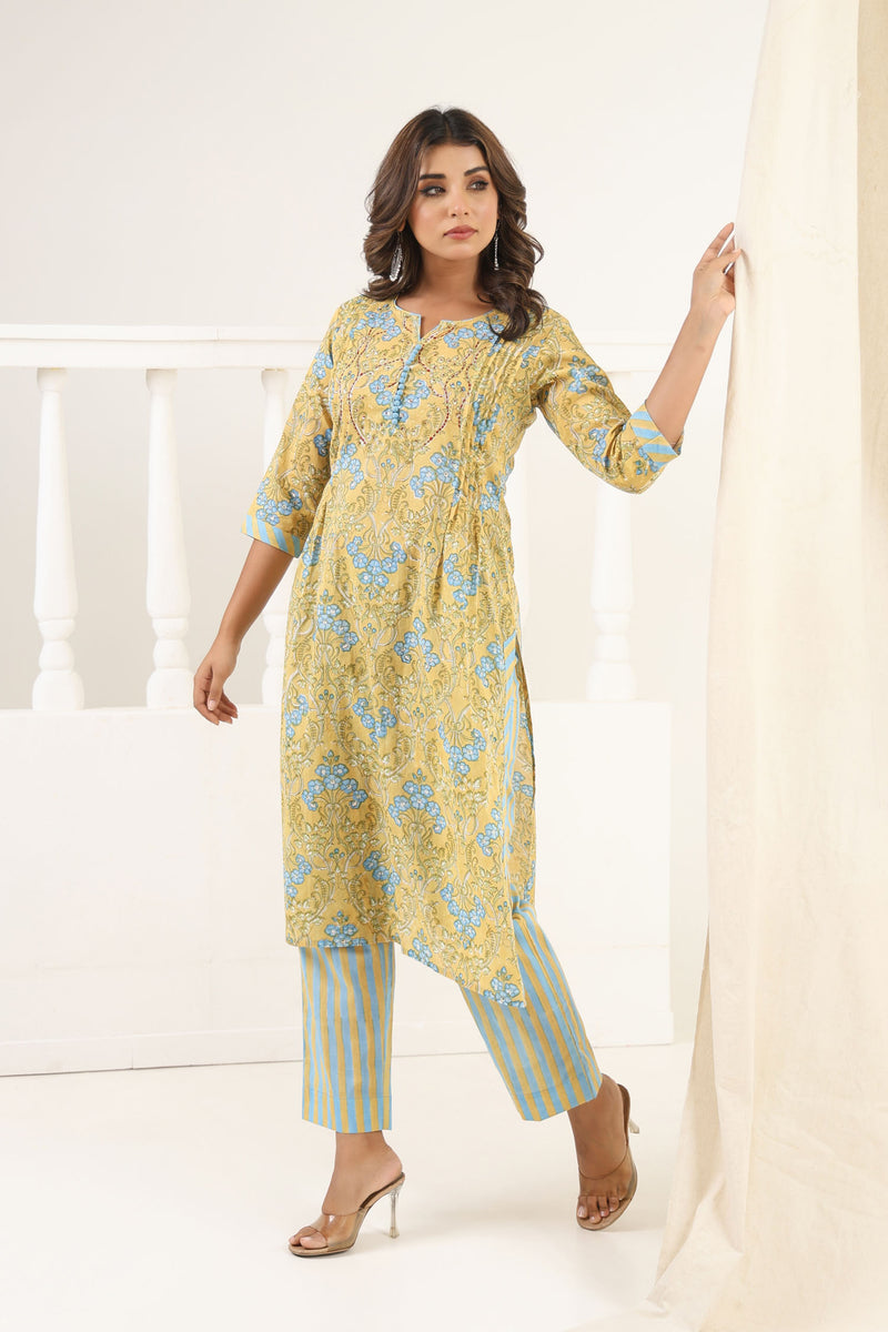 Lime Gulbag Kurta Set