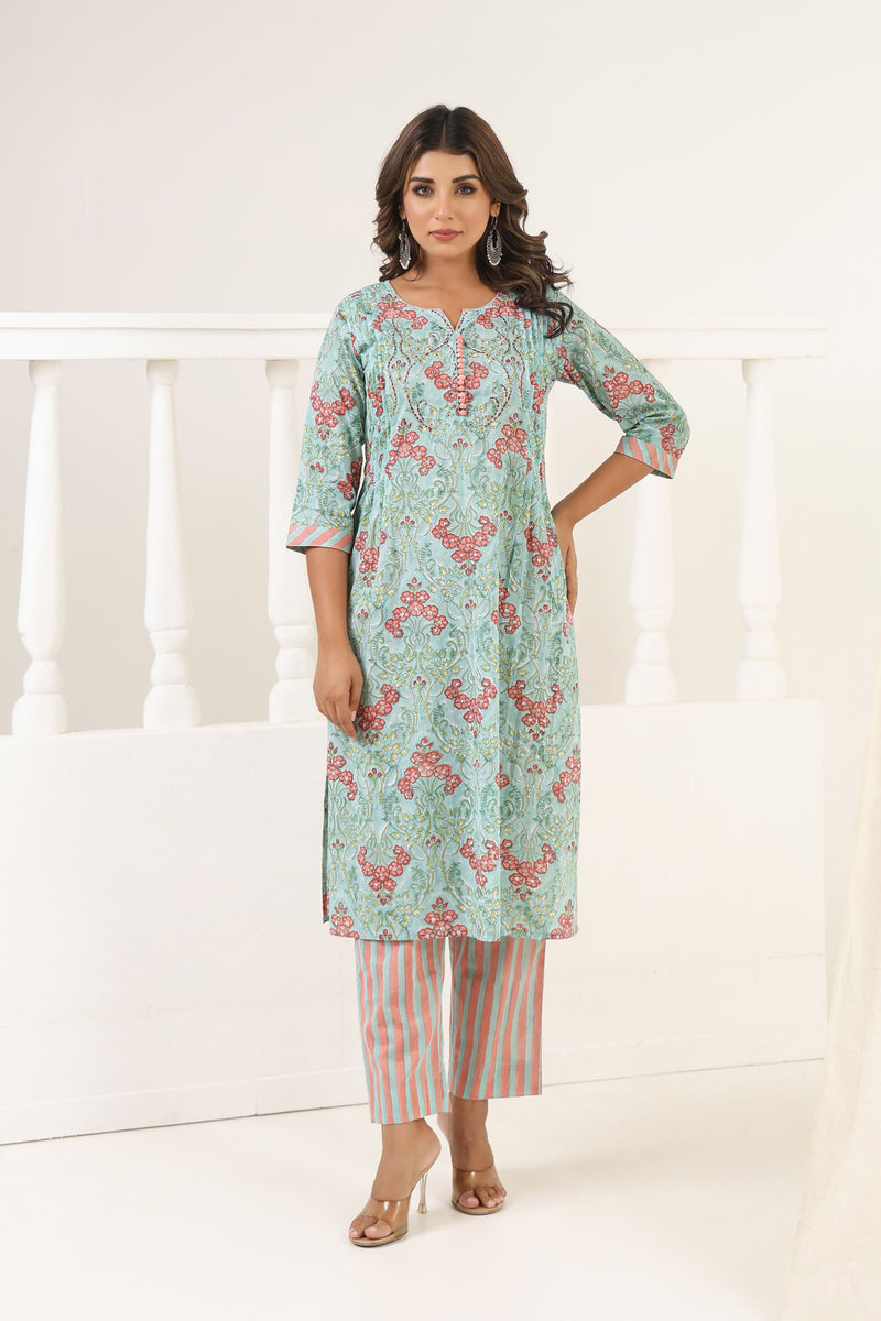 Sky Blue Gulbag Kurta Set