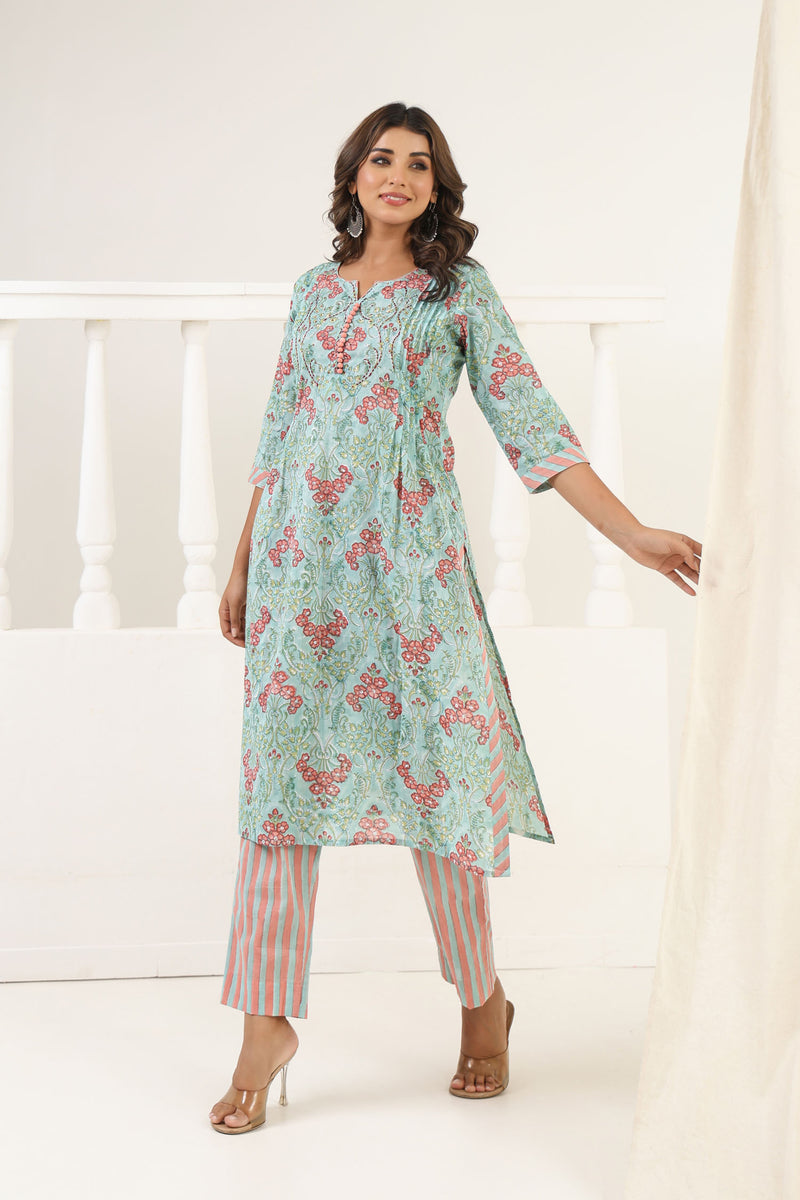 Sky Blue Gulbag Kurta Set