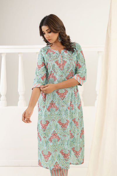 Sky Blue Gulbag Kurta Set
